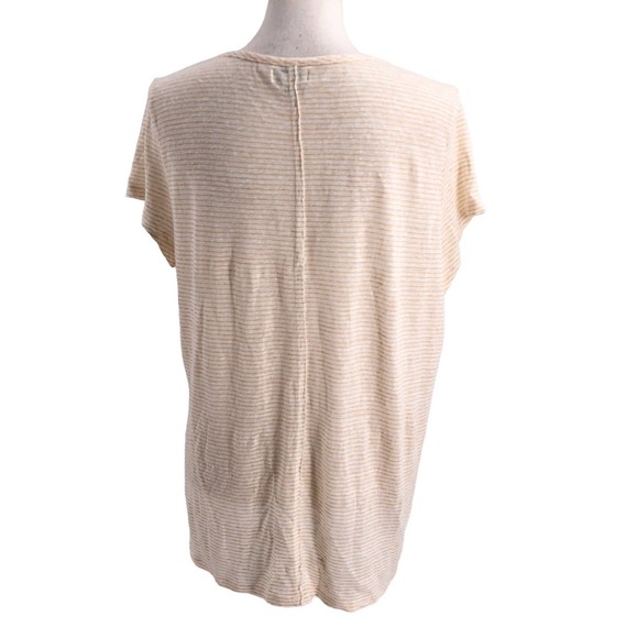 🚨Sundance Womens Size Large 100% Linen V-Neck Tee Shirt Short Sleeves Pullover - Picture 2 of 6